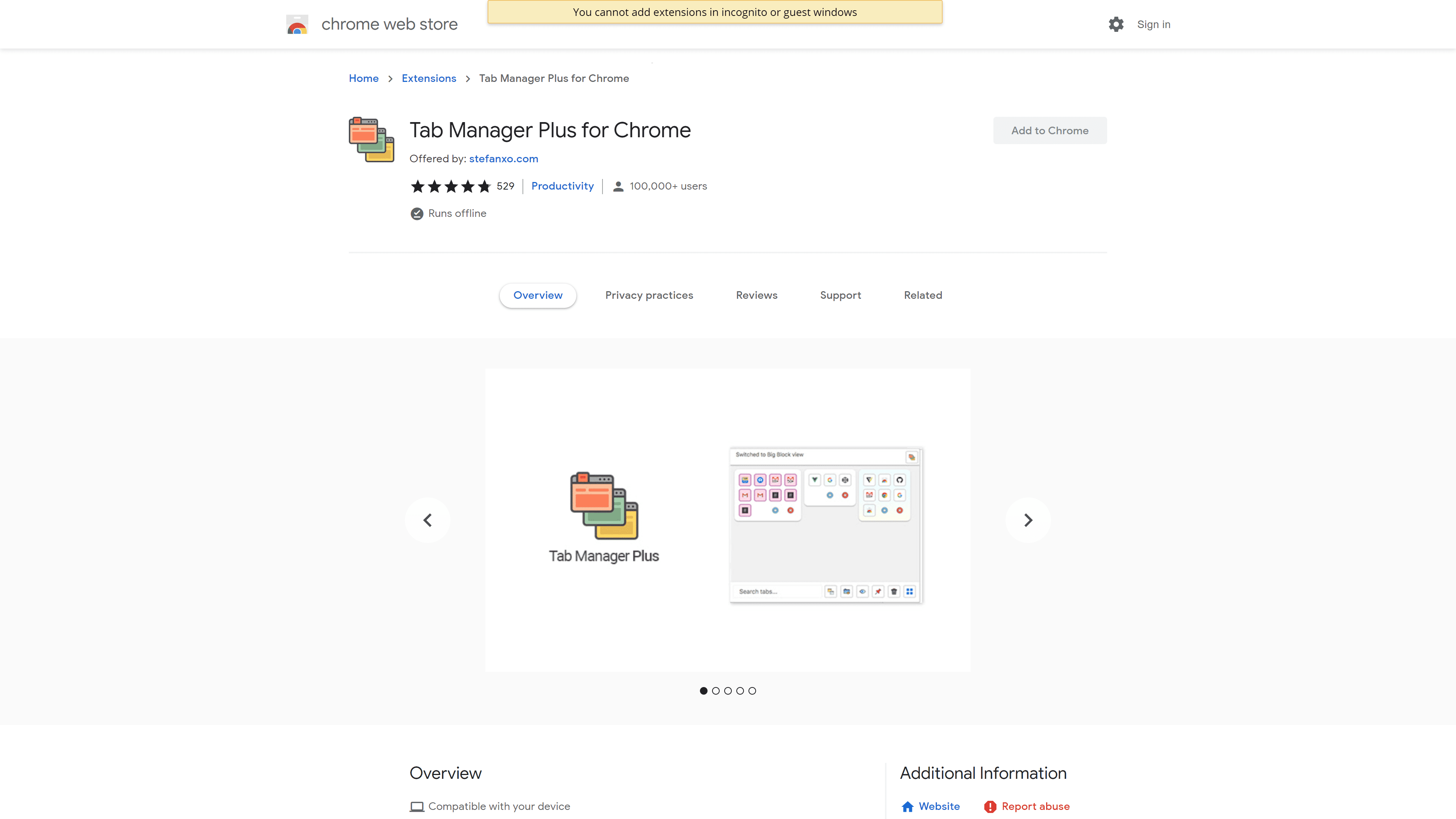 Tab Manager Plus for Chrome