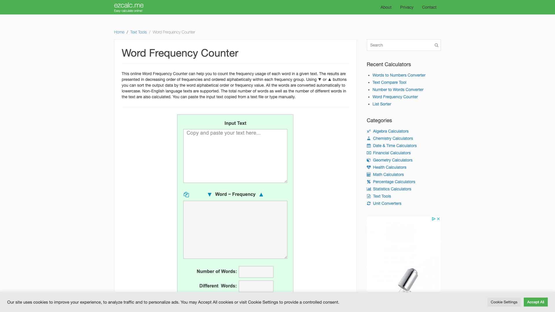 ezcalc me word frequency counter 1643923876974