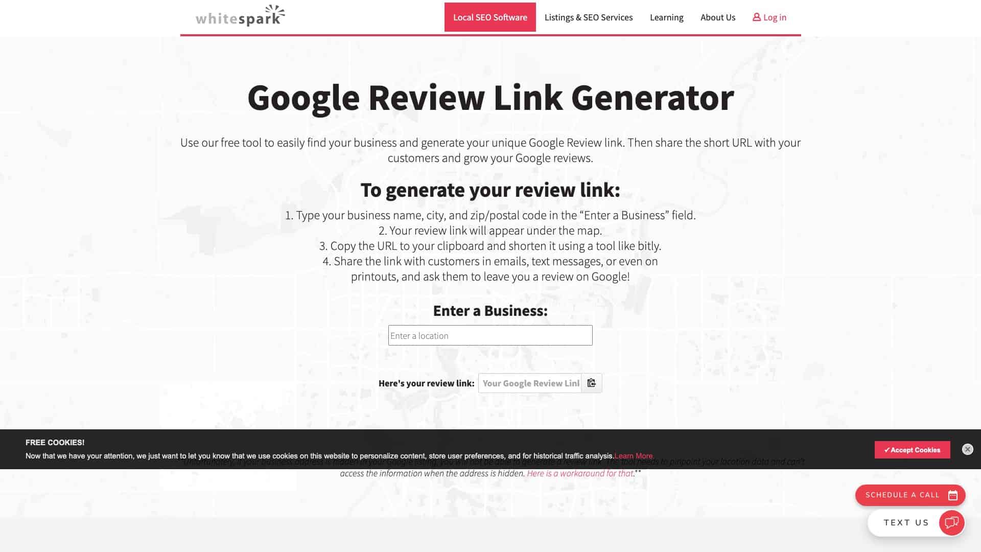 whitespark ca google review link generator 1643925676803