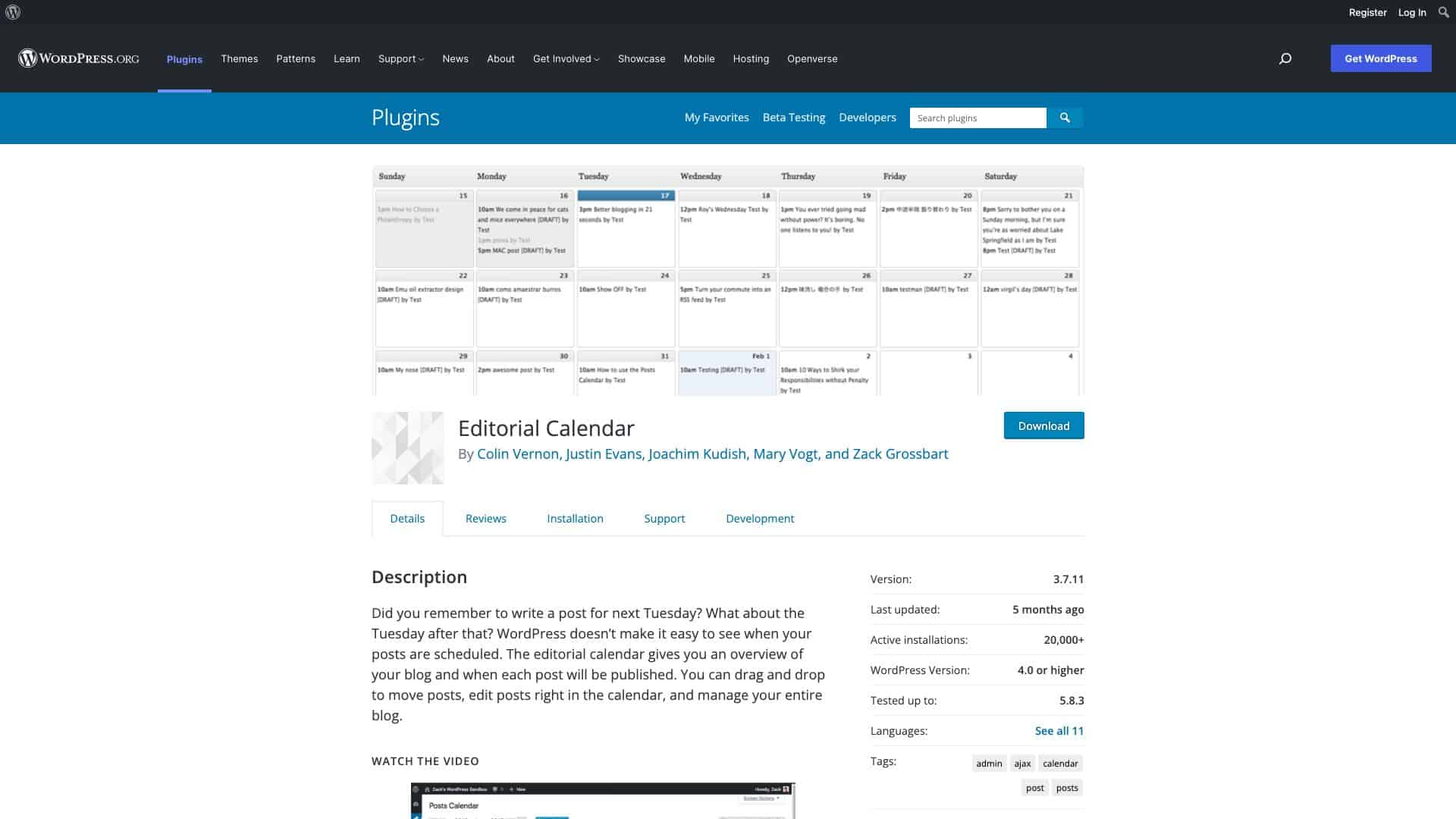wordpress org plugins editorial calendar 1643923154079