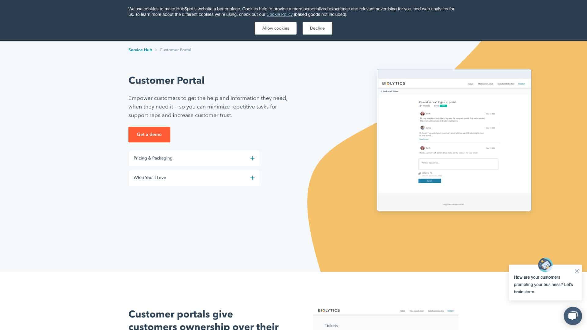 Hubspot customer portal