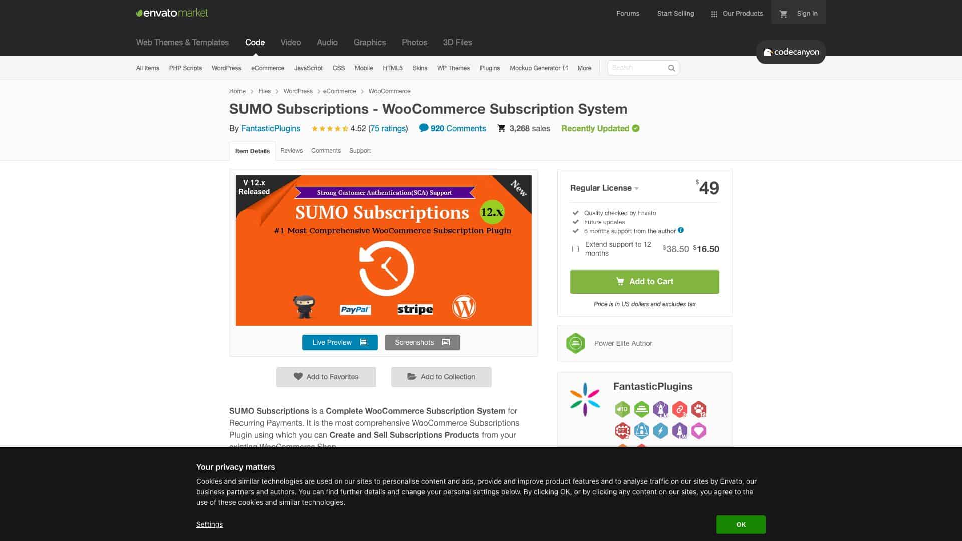 codecanyon net item sumo subscriptions woocommerce subscription system 16486054 1647610239488