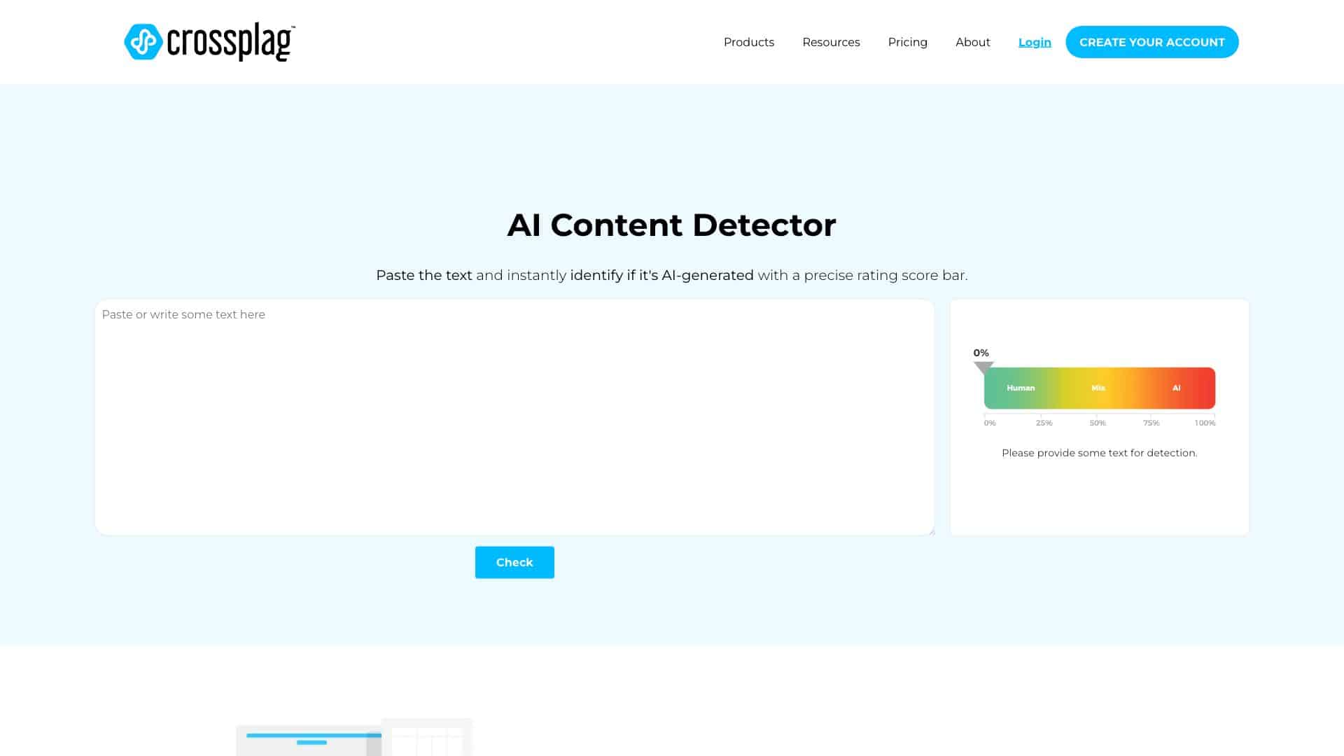 AI Content Detector by Crossplag